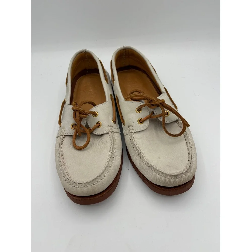 Sperry Top-Sider Gold Cup Authentic Original Boat Shoe White Leather Mens 10.5 M